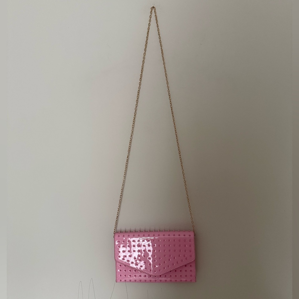 Steve Madden Pink Patent Spiked Crossbody Bag